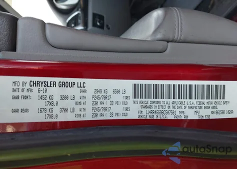 2011 Jeep Grand Cherokee Laredo from USA, damaged, VIN 1J4RR4GG9BC507501